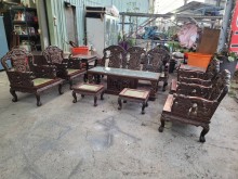 [9成新] 古董龍椅手工木沙發十件組木製沙發無破損有使用痕跡