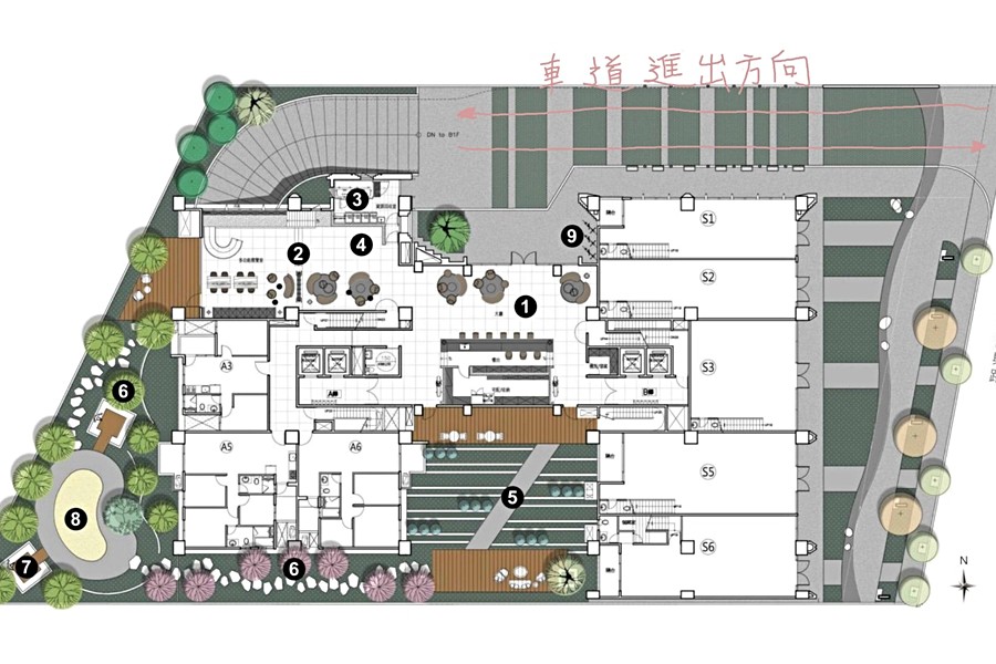 車道位置標示示意圖(圖為編輯加工,僅供開箱文使用)