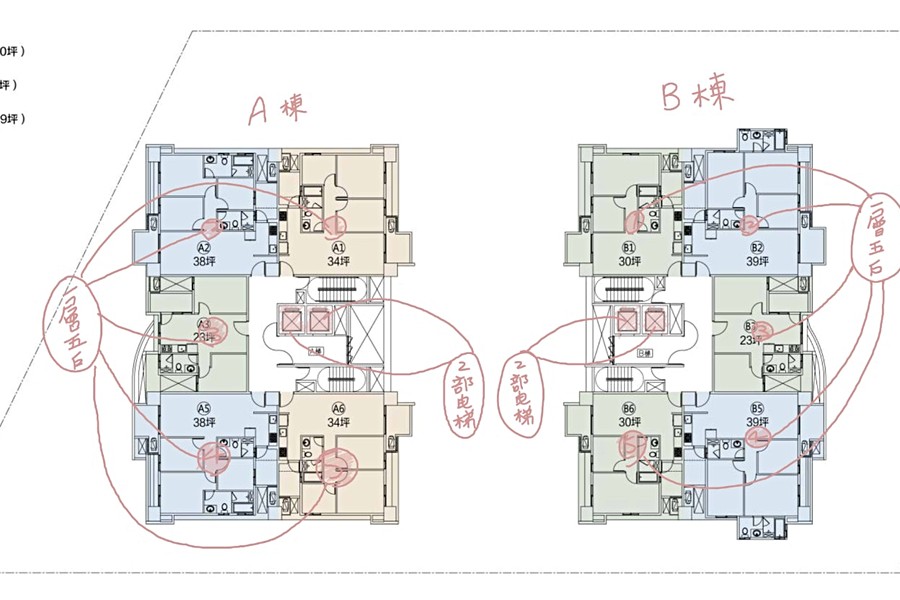 梯戶比標示圖(圖為編輯加工,僅供開箱文使用)